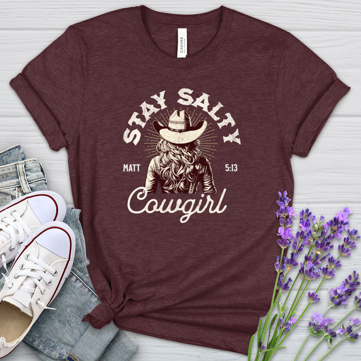 Stay Salty Cowgirl Heathered Tee