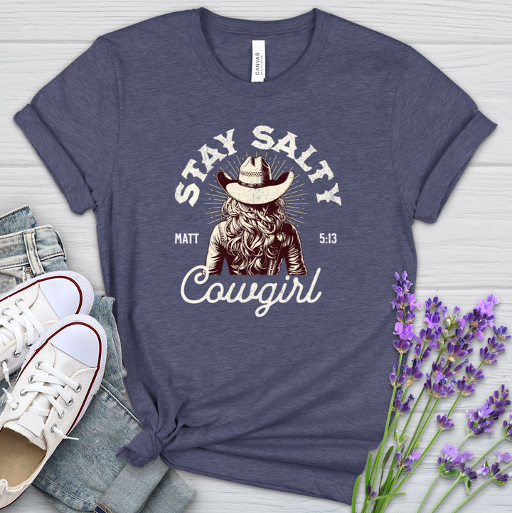 Stay Salty Cowgirl Heathered Tee