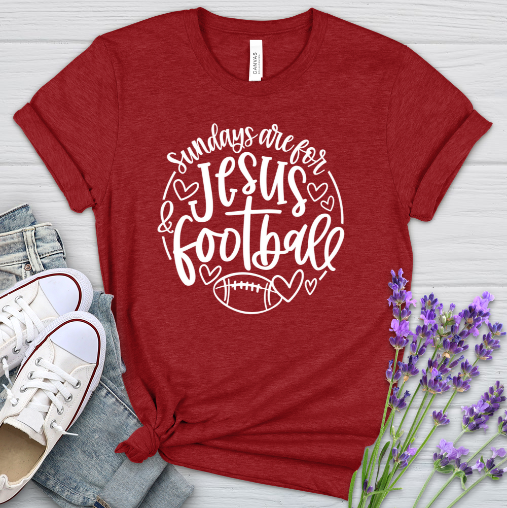 Sundays Are For Jesus & Football Heathered Tee