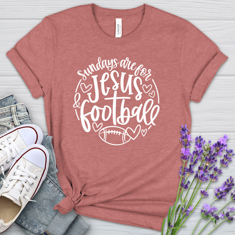 Sundays Are For Jesus & Football Heathered Tee