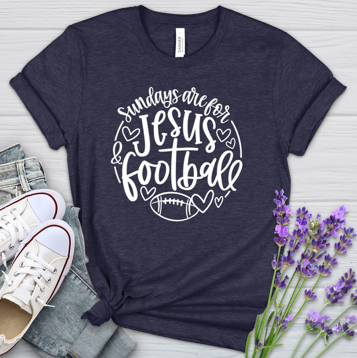 Sundays Are For Jesus & Football Heathered Tee