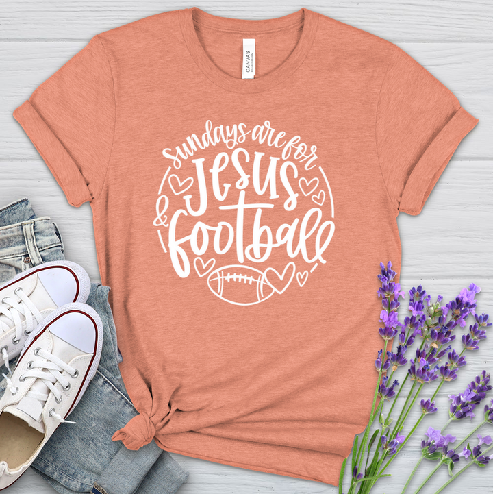 Sundays Are For Jesus & Football Heathered Tee