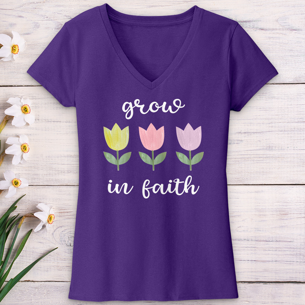 Grow In Faith V-Neck Tee