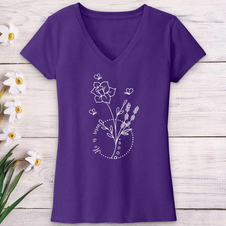 He Is Risen Bees V-Neck Tee