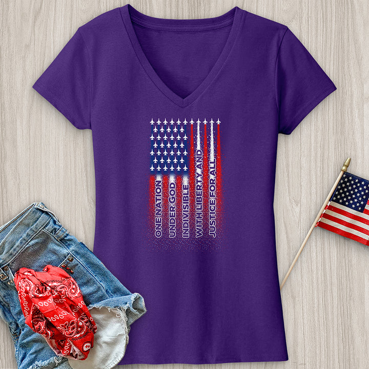 Allegiance Flag V-Neck Tee