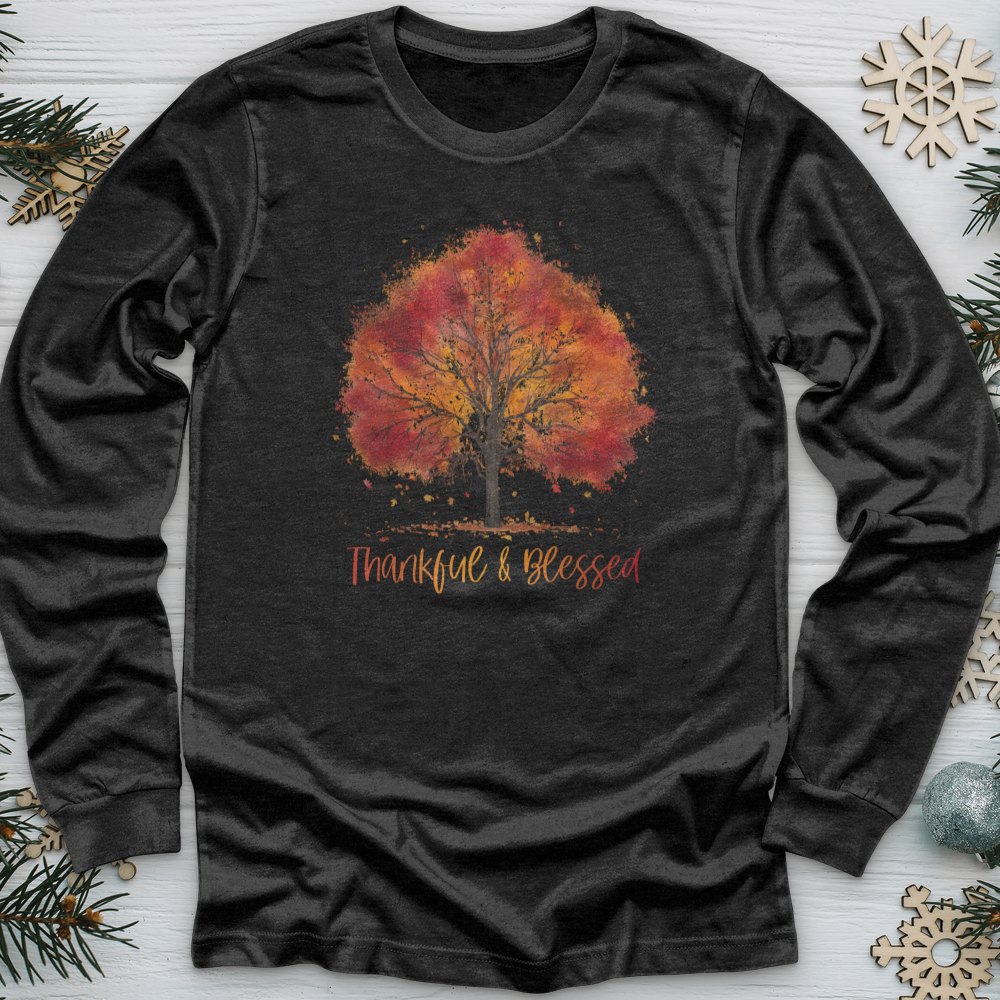 Thankful & Blessed Autumn Tree Long Sleeve