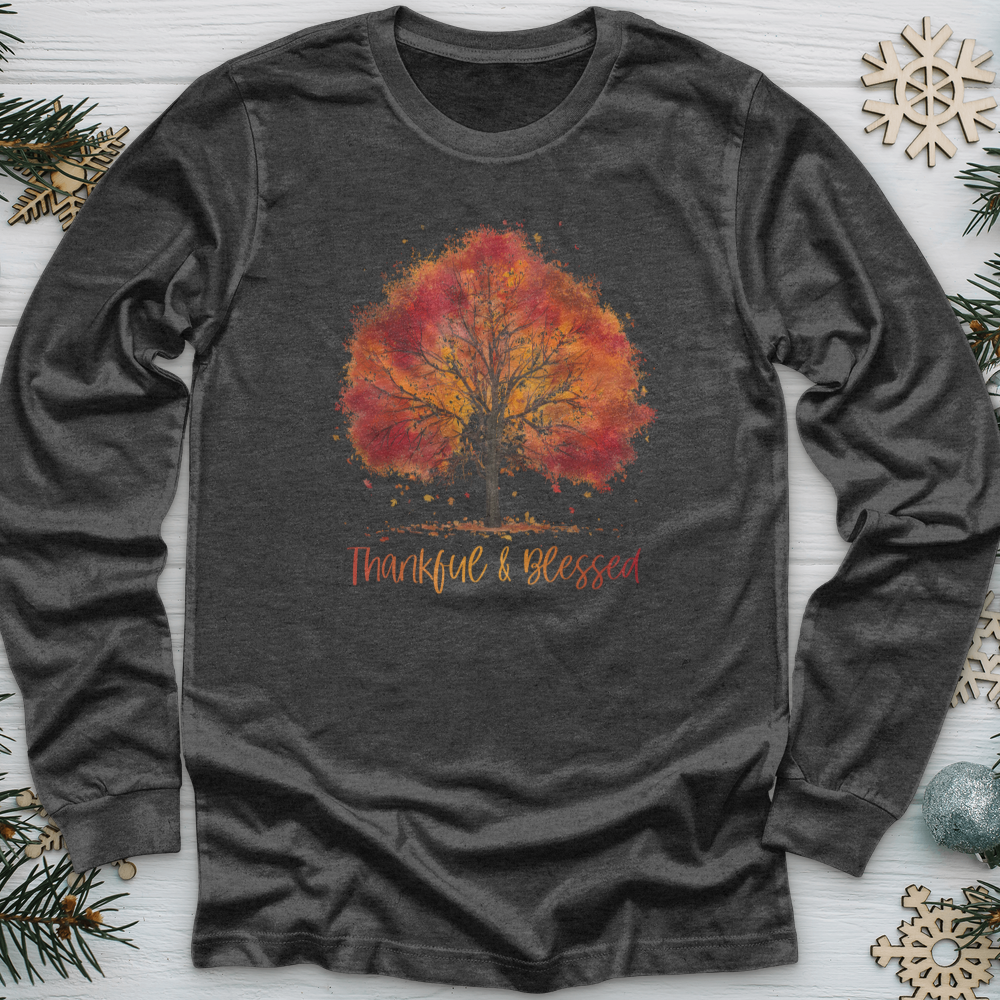 Thankful & Blessed Autumn Tree Long Sleeve