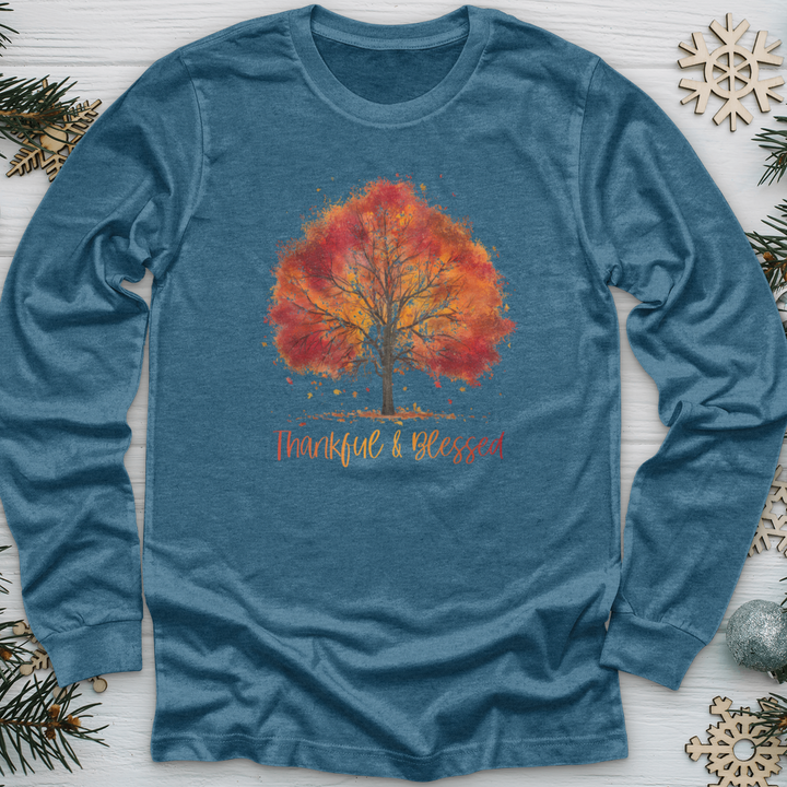 Thankful & Blessed Autumn Tree Long Sleeve