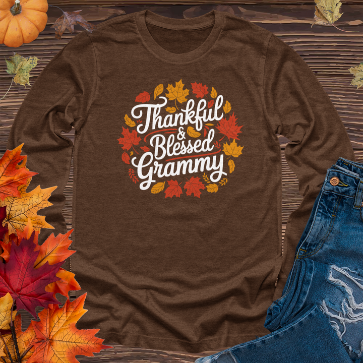 Thankful & Blessed Grammy Long Sleeve Tee