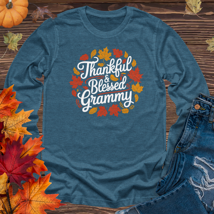 Thankful & Blessed Grammy Long Sleeve Tee