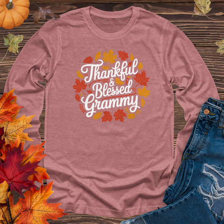 Thankful & Blessed Grammy Long Sleeve Tee