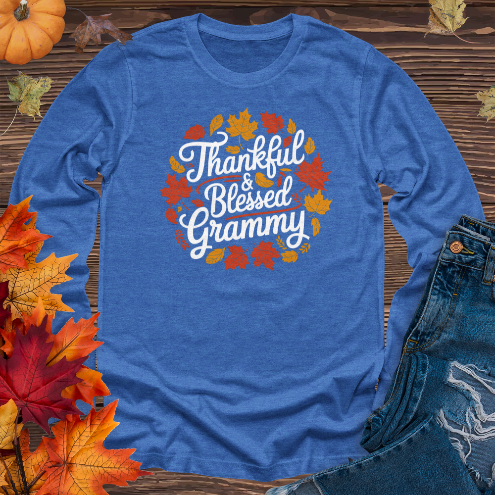 Thankful & Blessed Grammy Long Sleeve Tee