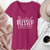 Thankful Blessed & Kind of a Mess V-Neck Tee