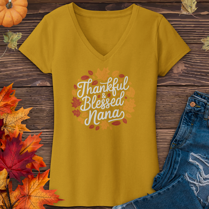 Thankful & Blessed Nana V-Neck Tee