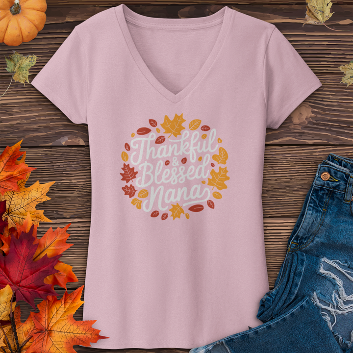 Thankful & Blessed Nana V-Neck Tee