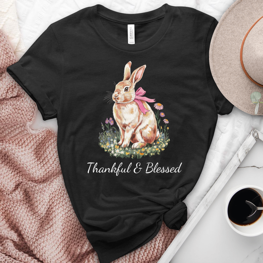 Thankful & Blessed Rabbit Heathered Tee