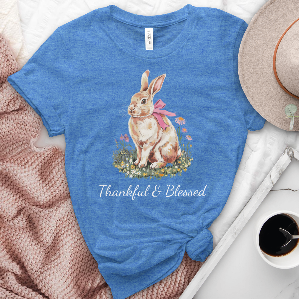 Thankful & Blessed Rabbit Heathered Tee