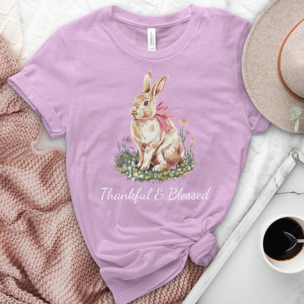 Thankful & Blessed Rabbit Heathered Tee