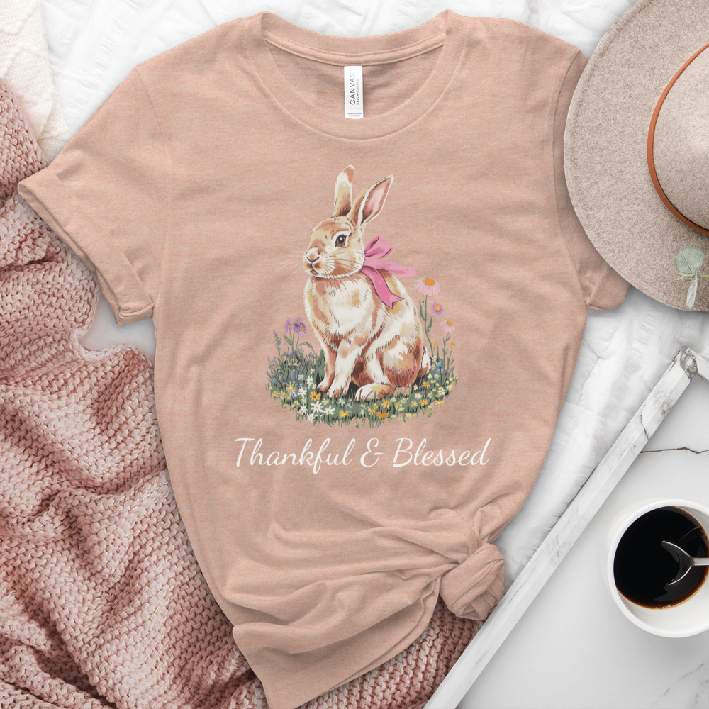 Thankful & Blessed Rabbit Heathered Tee