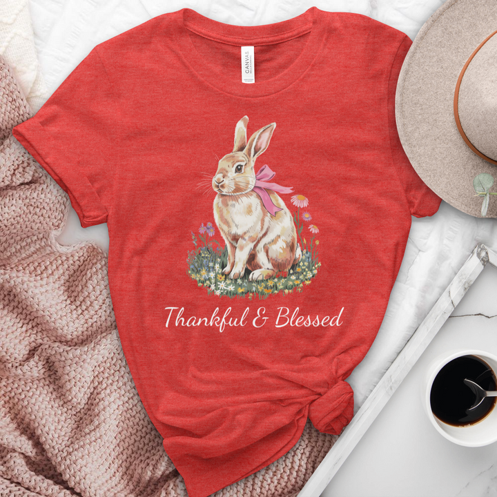 Thankful & Blessed Rabbit Heathered Tee