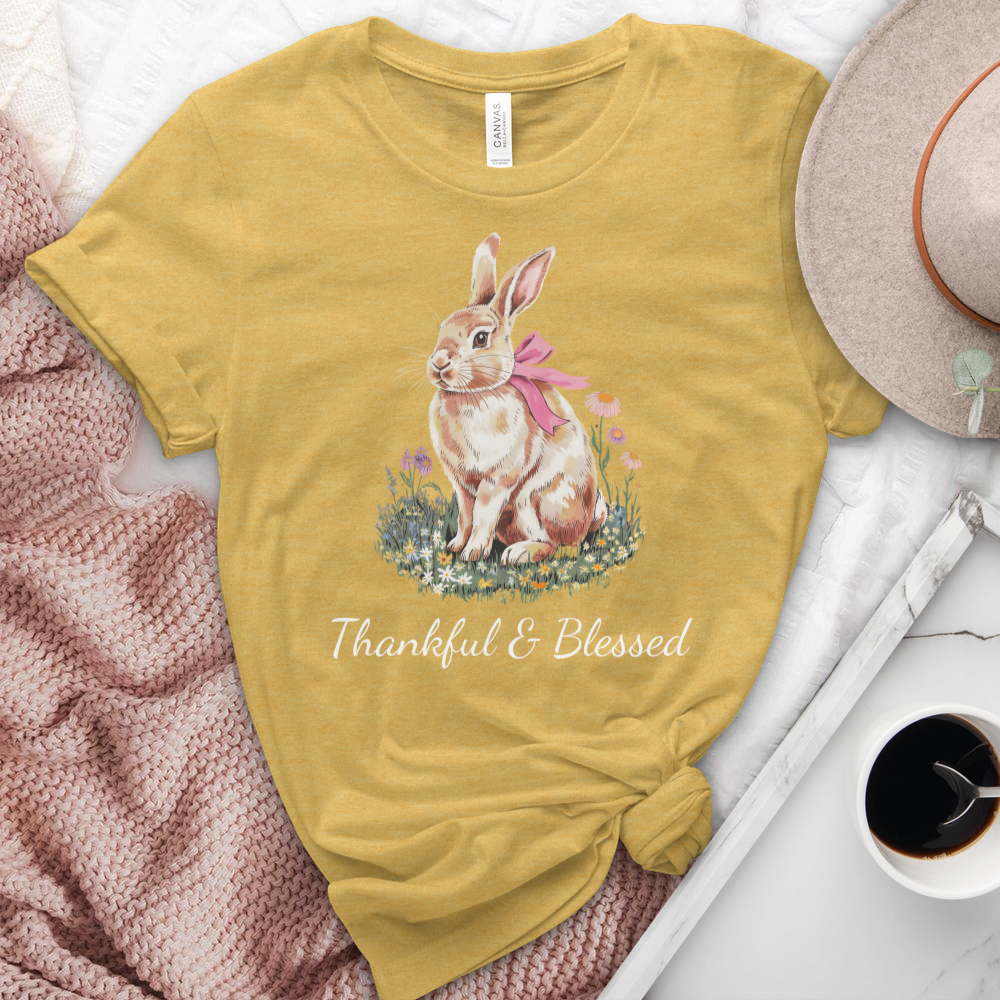 Thankful & Blessed Rabbit Heathered Tee