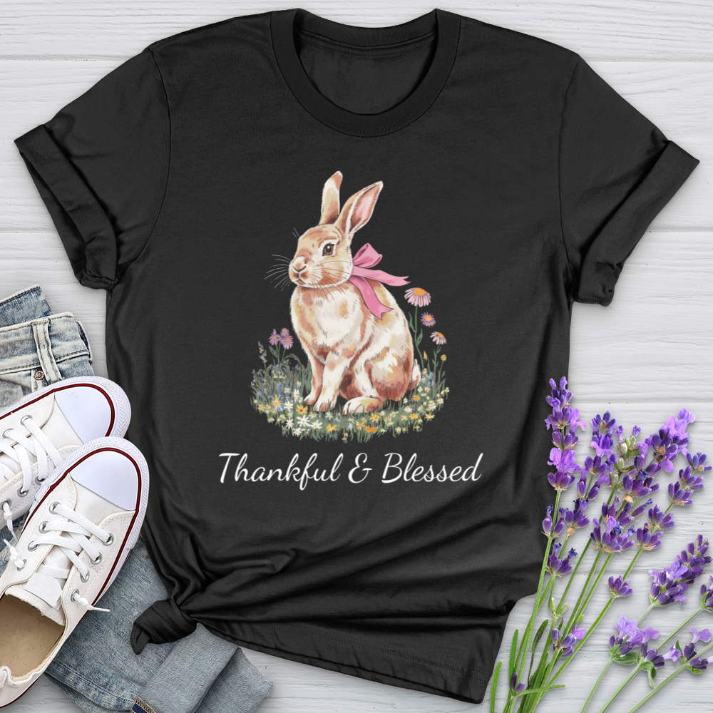 Thankful & Blessed Rabbit Softstyle Tee – Christian Lifestyle Collections