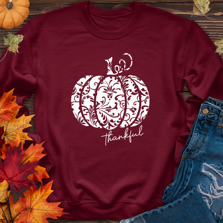 Thankful Floral Pumpkin Crewneck