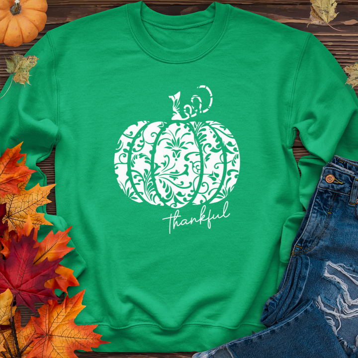 Thankful Floral Pumpkin Crewneck