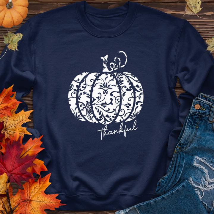 Thankful Floral Pumpkin Crewneck