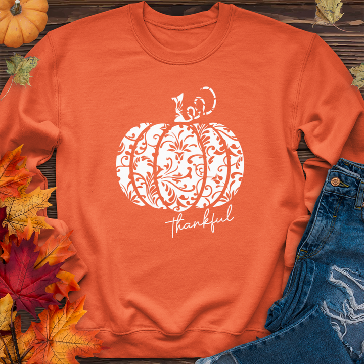 Thankful Floral Pumpkin Crewneck