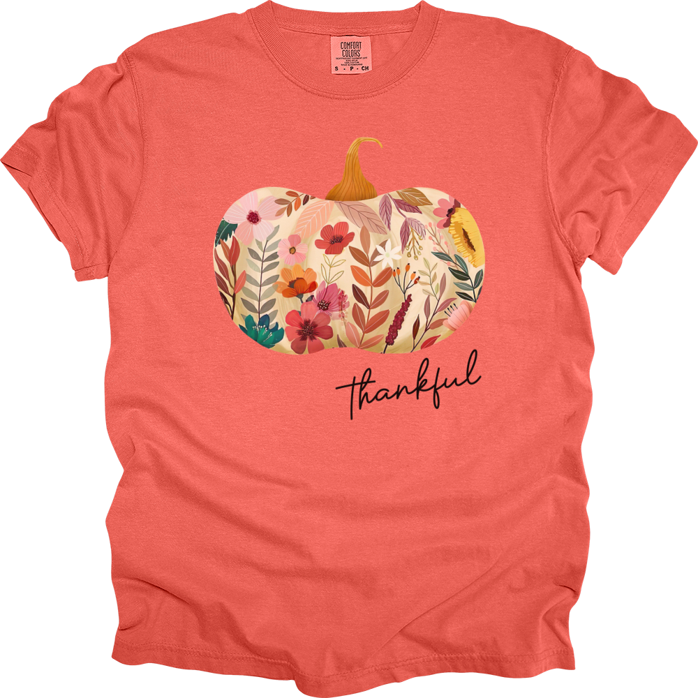 Thankful Garden Pumpkin Heavy Cotton Comfort Colors Tee