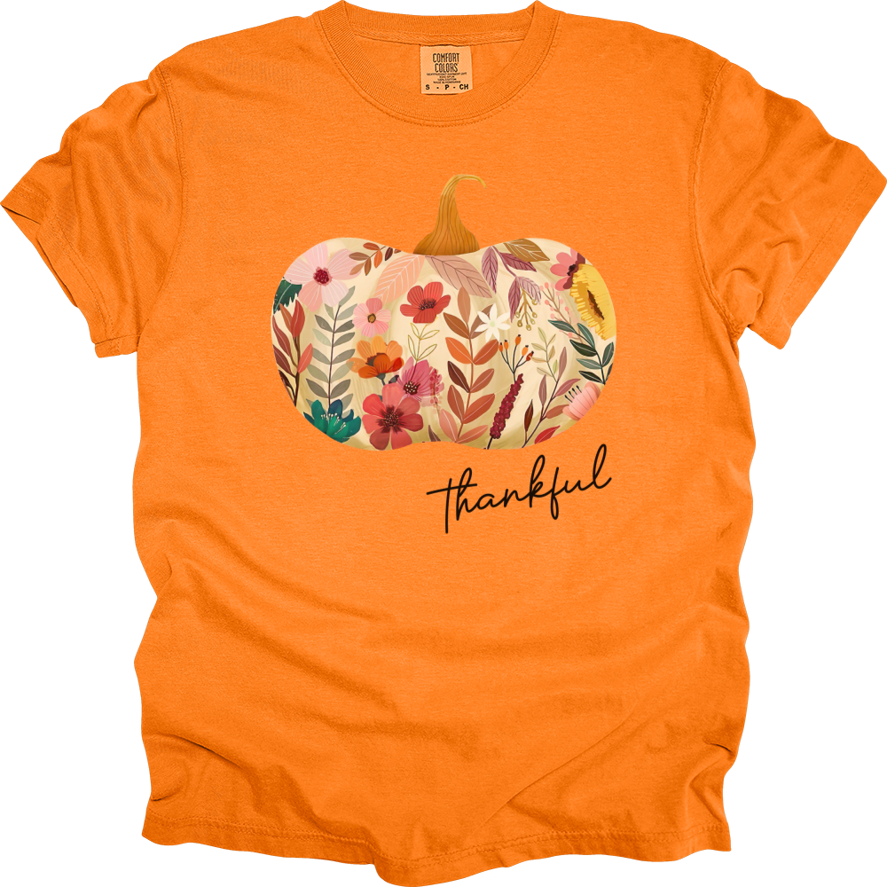 Thankful Garden Pumpkin Heavy Cotton Comfort Colors Tee