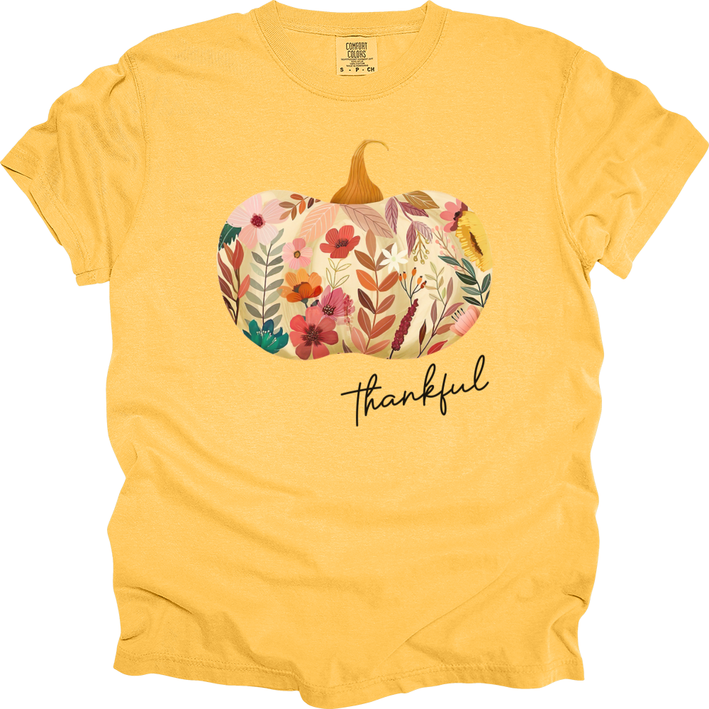 Thankful Garden Pumpkin Heavy Cotton Comfort Colors Tee