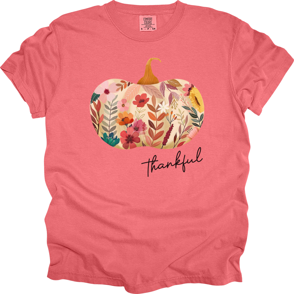 Thankful Garden Pumpkin Heavy Cotton Comfort Colors Tee