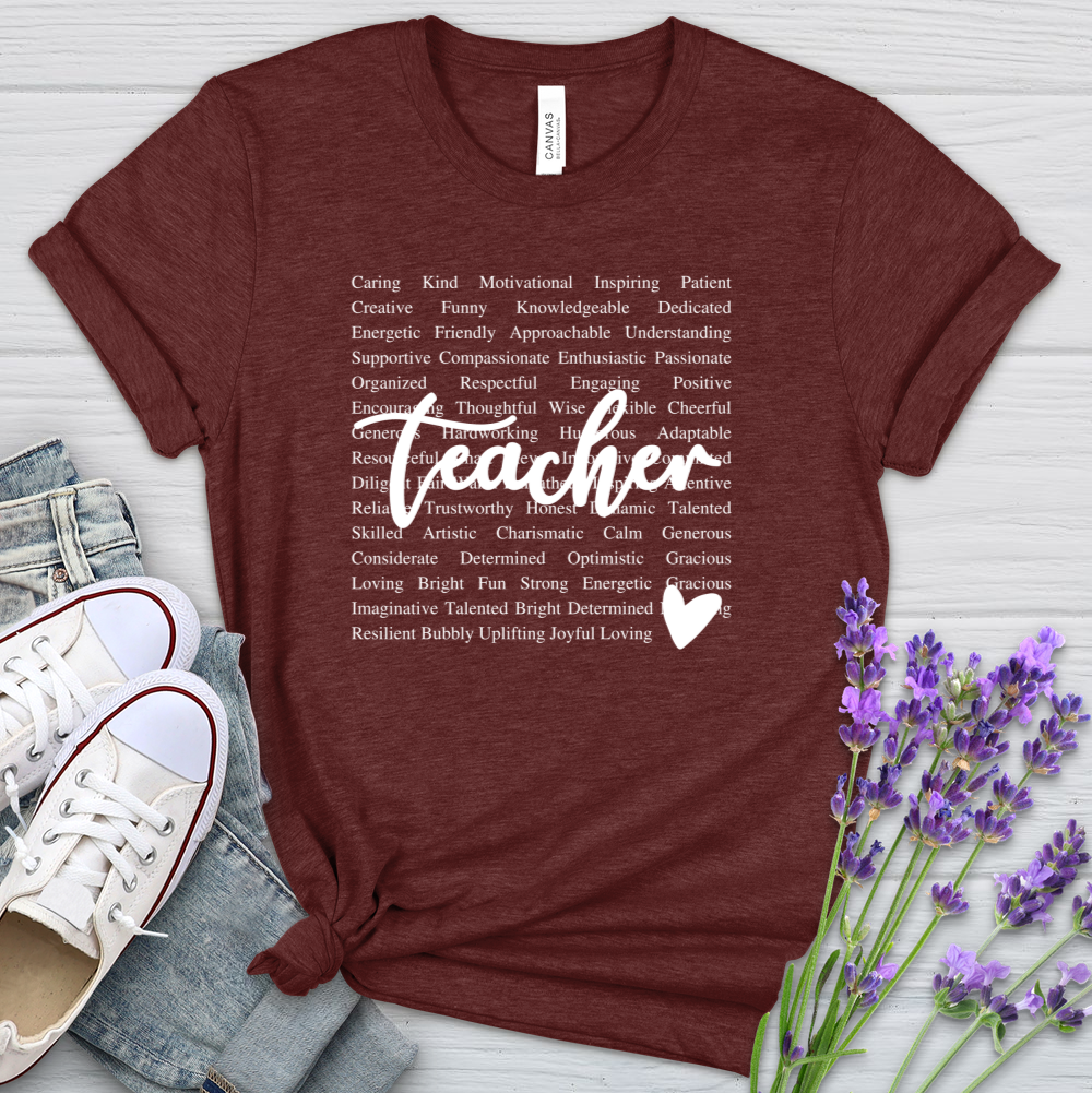 The Definition Of A Teacher Heathered Tee