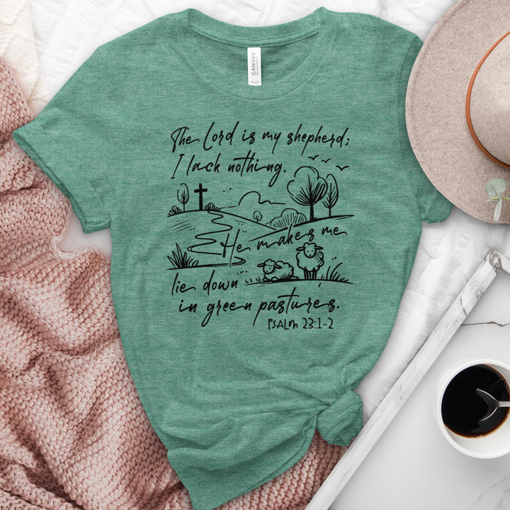 The Lord Is My Shepherd Heathered Tee