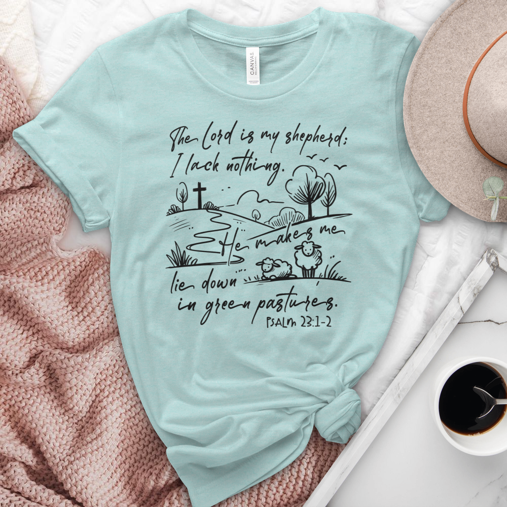 The Lord Is My Shepherd Heathered Tee