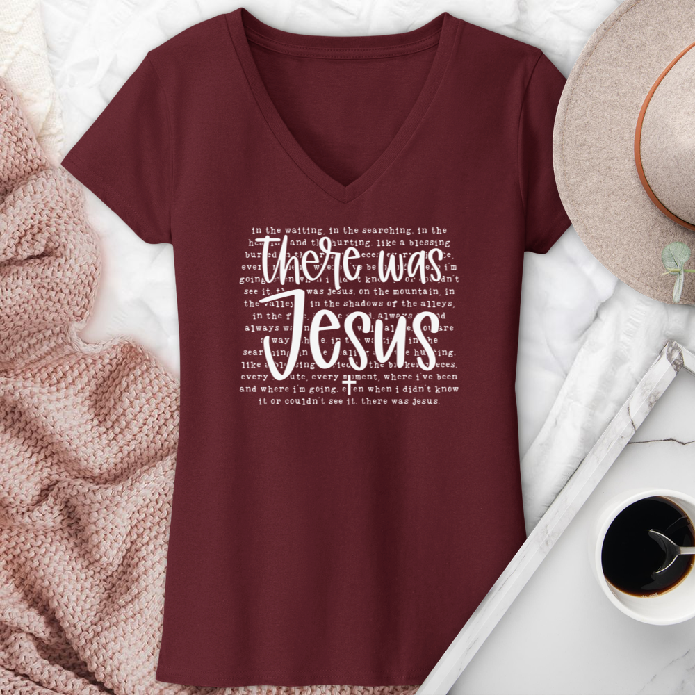 There Was Jesus V-Neck Tee