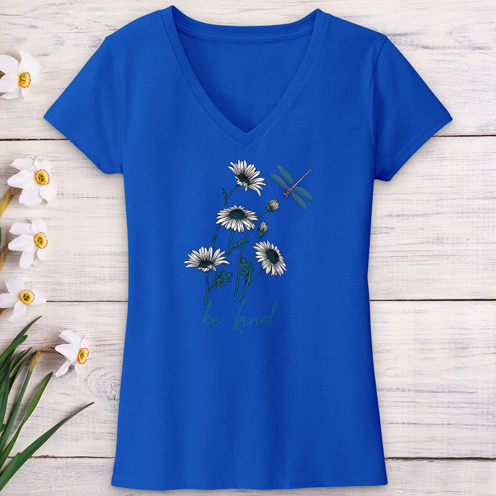 Be Kind daisy Flower V-Neck Tee