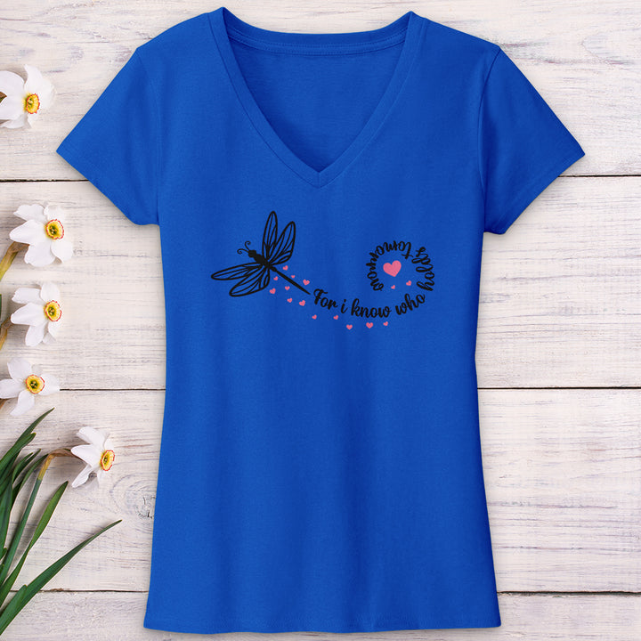 For I Know Dragonfly V-Neck Tee