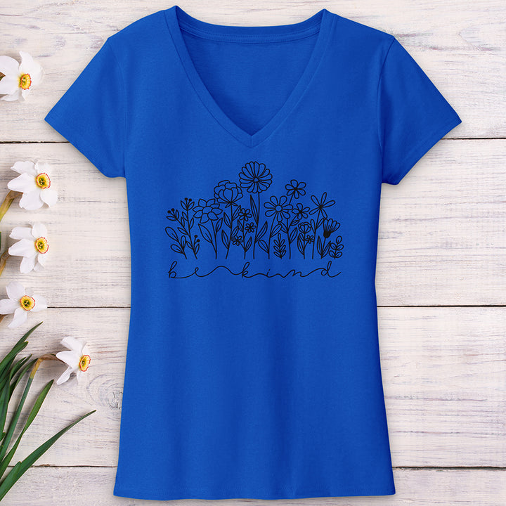 Be Kind Garden Black V-Neck Tee