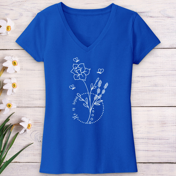 He Is Risen Bees V-Neck Tee