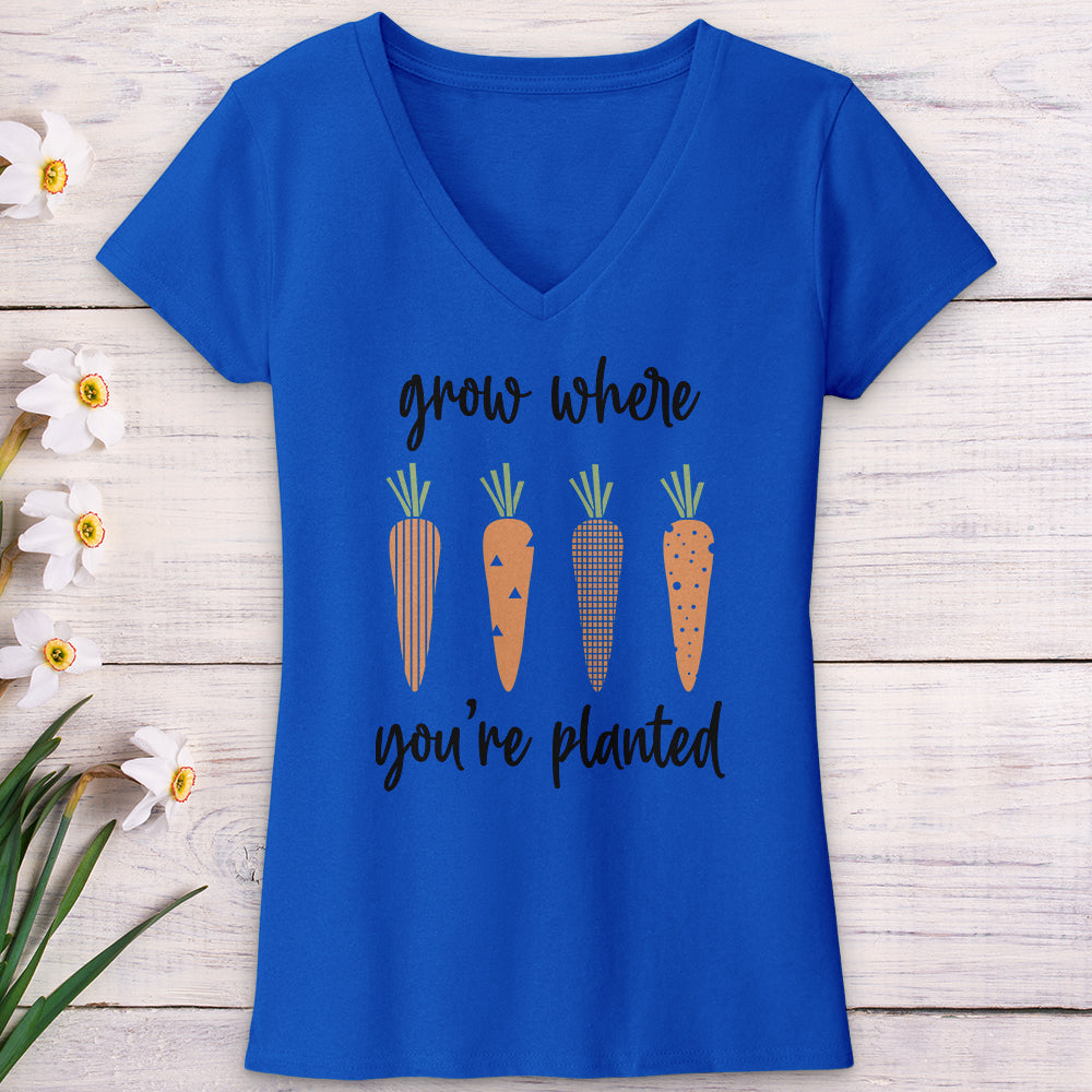 Grow Where You're Planted Carrots V-Neck Tee