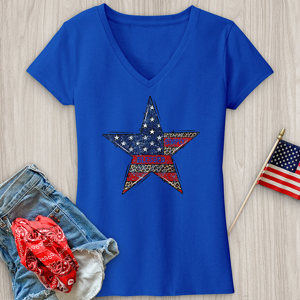 Simply Blessed Star V-Neck Tee