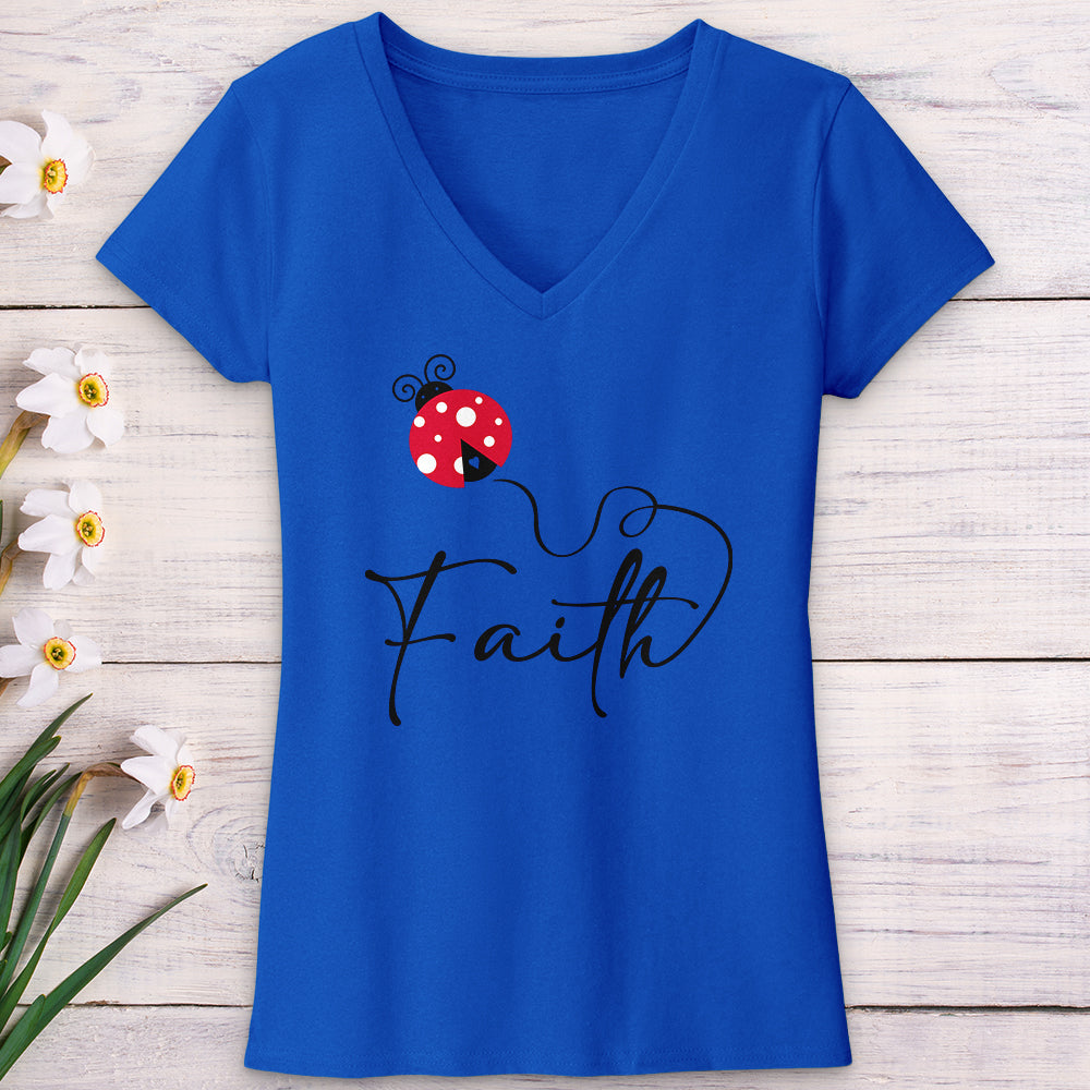 Faith Ladybug V-Neck Tee