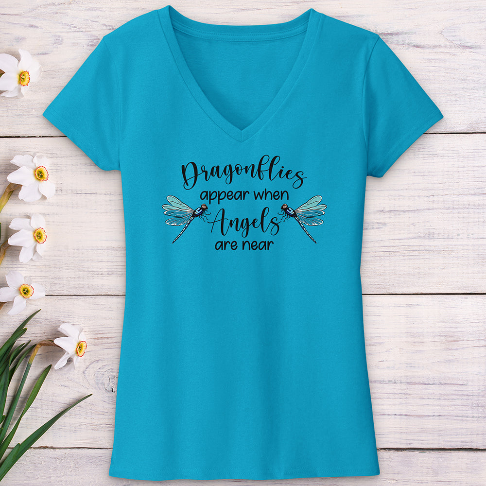 Dragonflies Appear V-Neck Tee