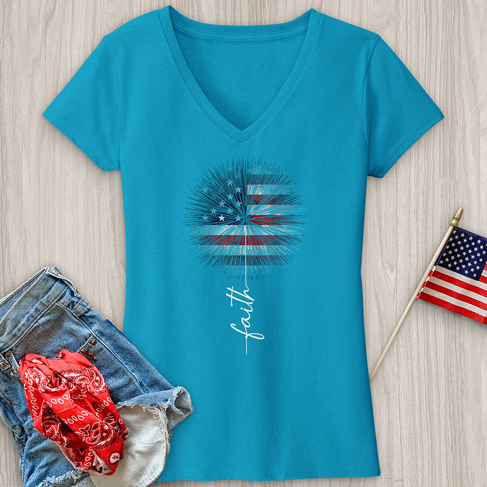 Firework Faith Flower 02 V-Neck Tee