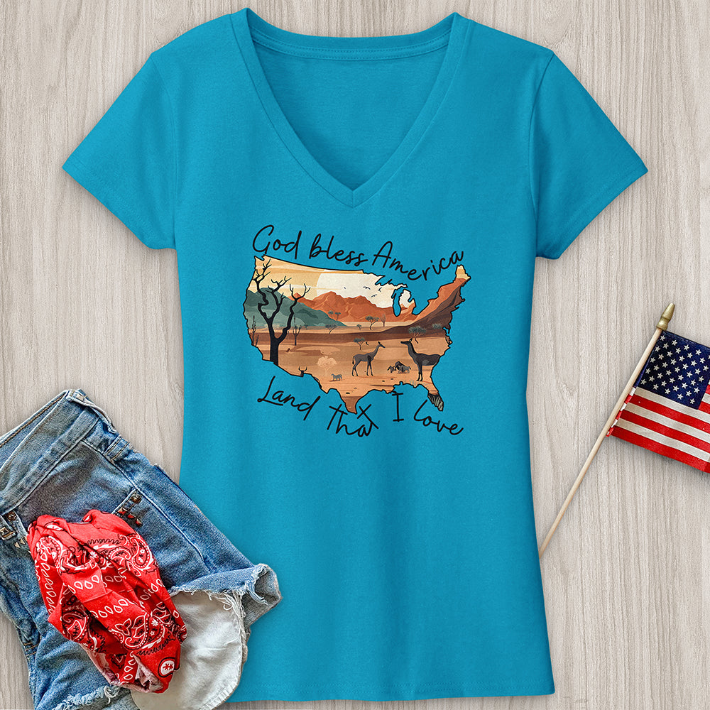 Desert with animal V-Neck Tee