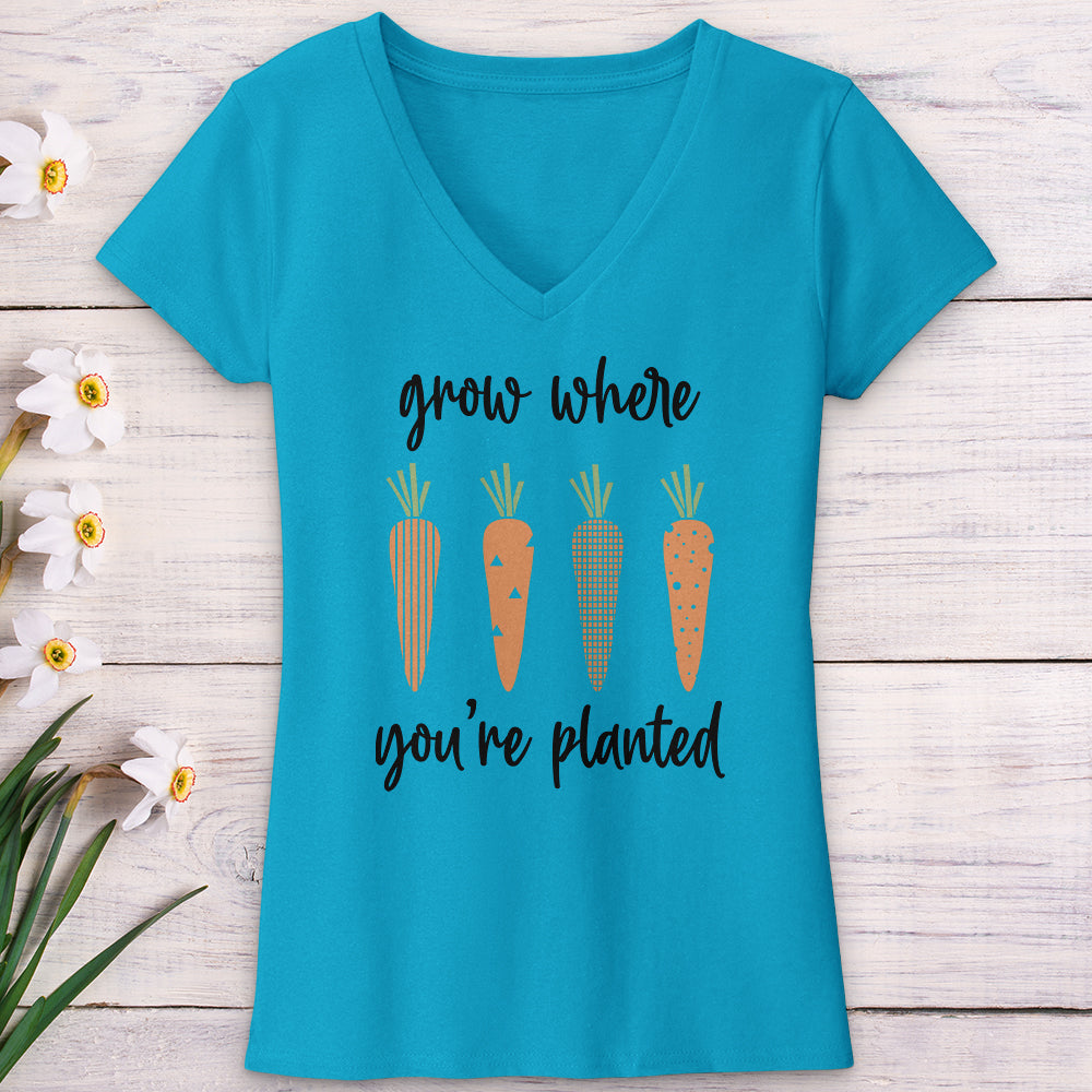 Grow Where You're Planted Carrots V-Neck Tee