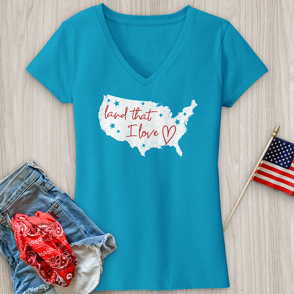 Land That I Love V-Neck Tee